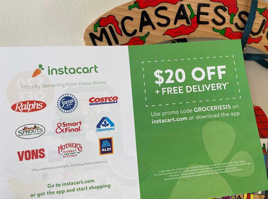 Instacart $20 Off plus Free Delivery Coupon