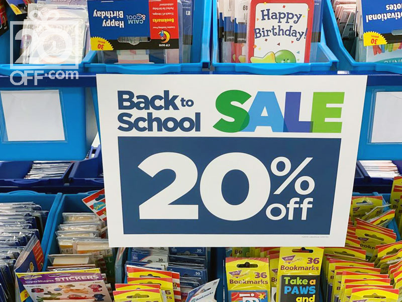 20% OFF Back to School Sale