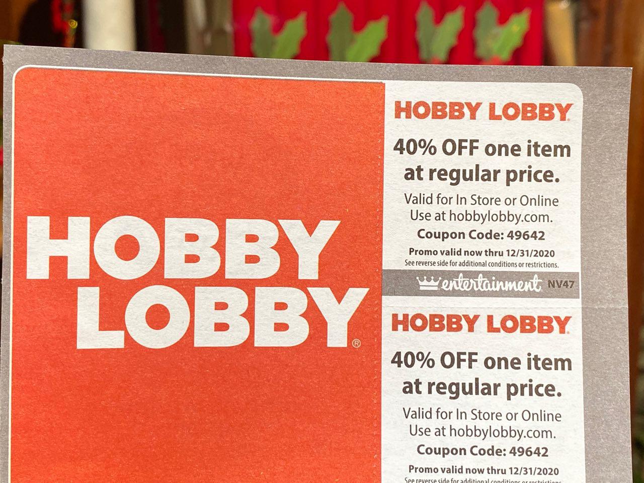 Hobby Lobby 40% OFF Coupon