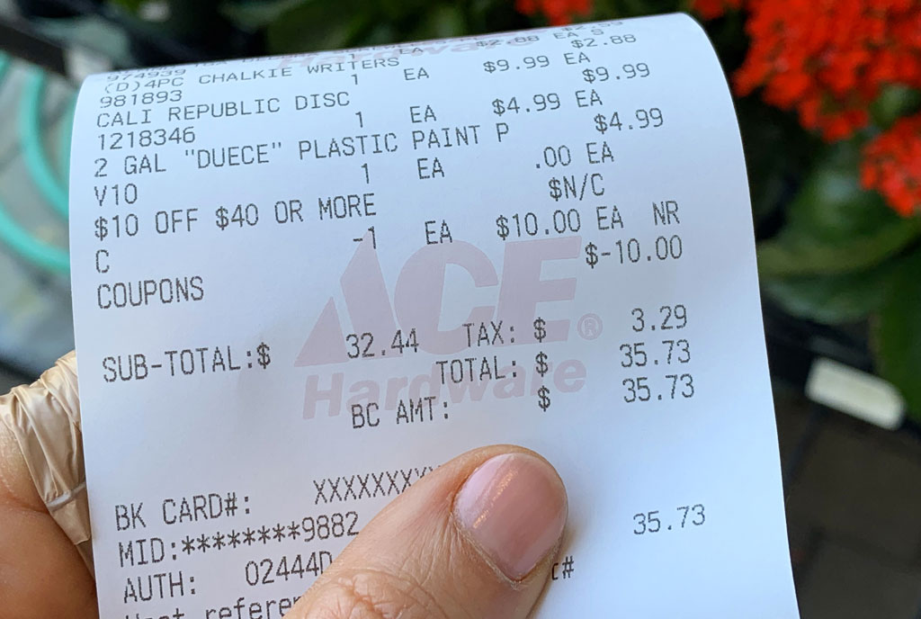 Ace Hardware Store Check