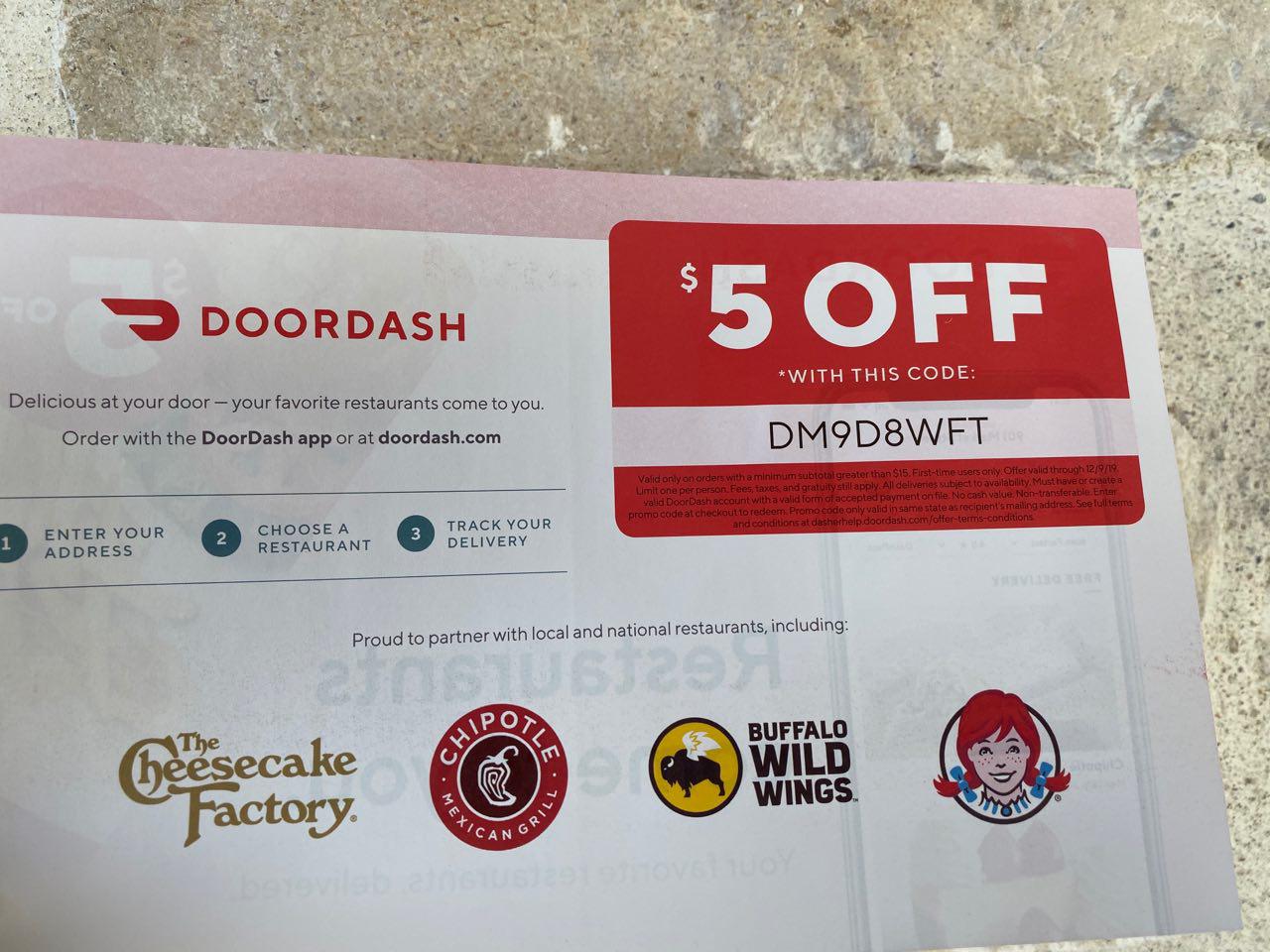 Doordash $5 OFF Coupon