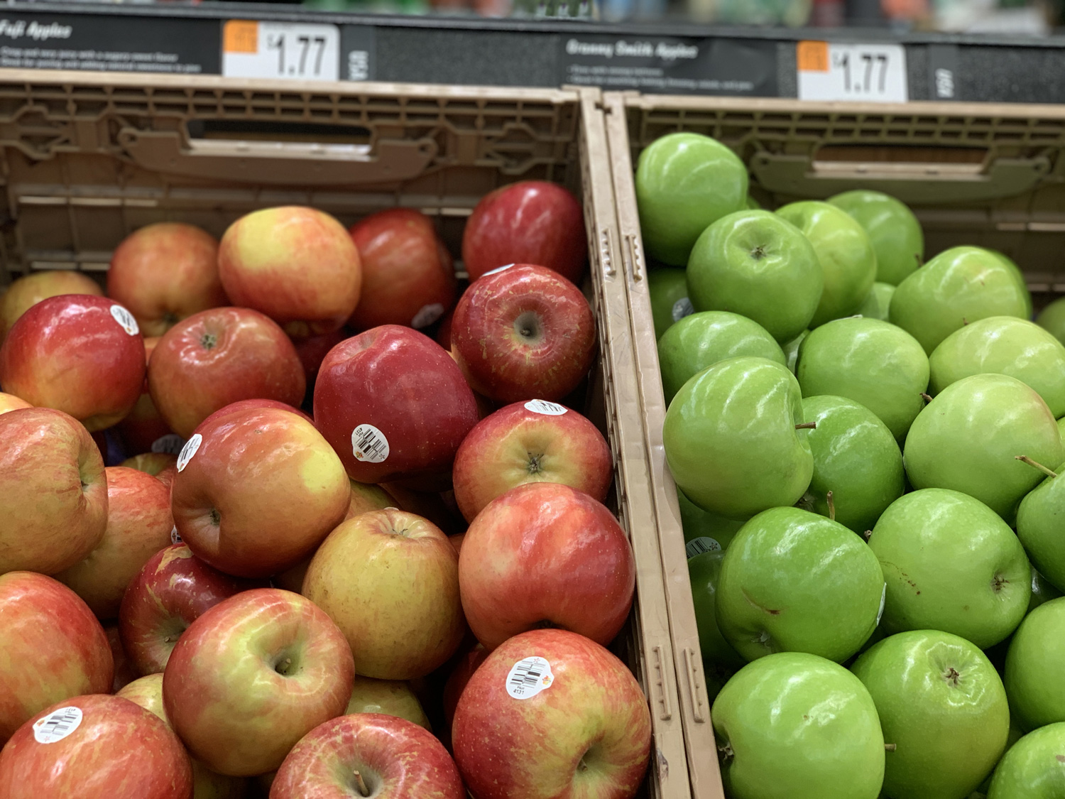 Walmart green and red apples 
