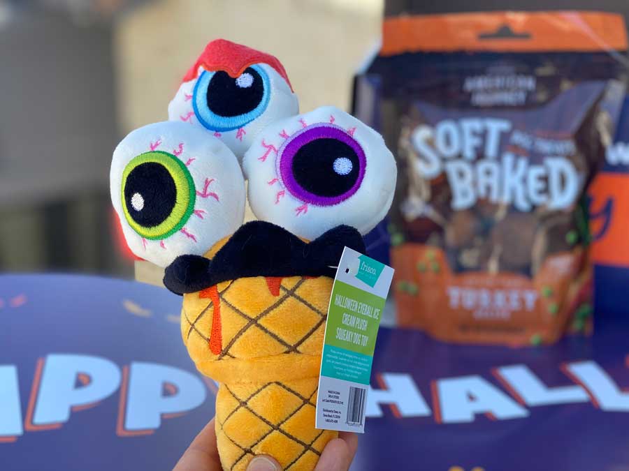 Halloween Eyeball Ice Cream Plush Squeaky Toy