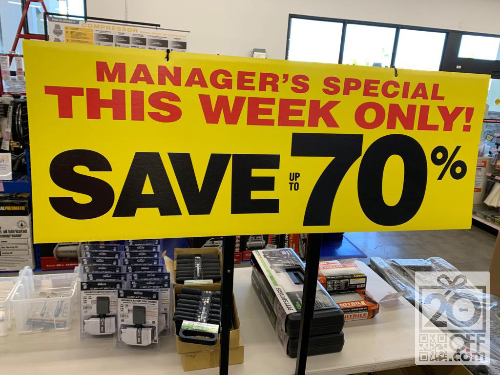 Harbor Freight Managers Special Offer