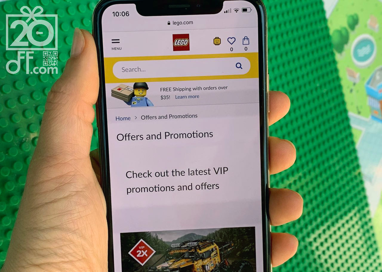 LEGO Website Offers On The Phone Screen