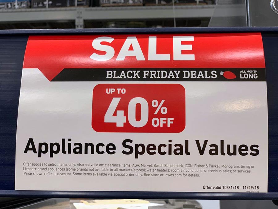 lowes appliance special values black fiday deals