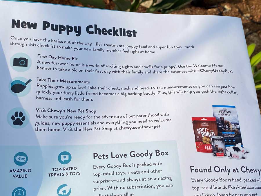 New Puppy Checklist from Chewy