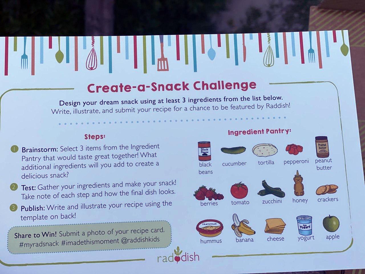Raddish Create a Snack Challenge