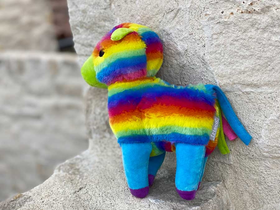 Rainbow Plush Pony Dog Toy
