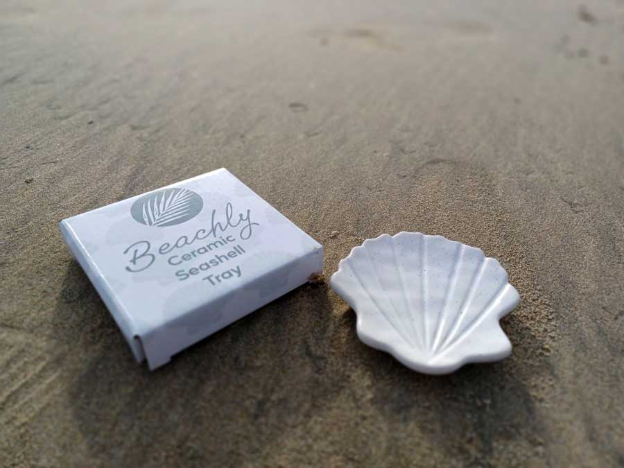 Sand-Specked Seashell Tray
