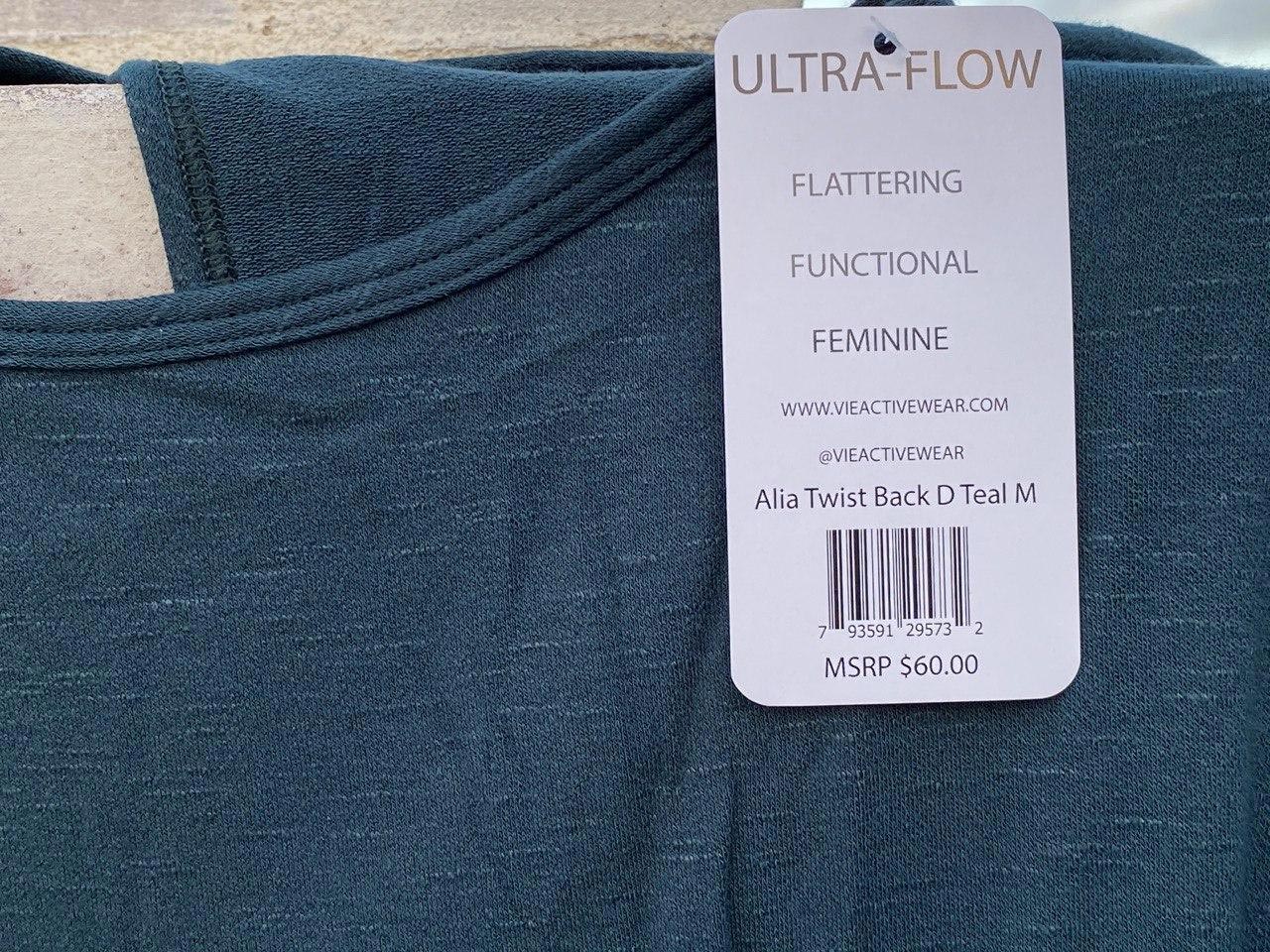 Ultra-Flow Alia Twist Back Teal Shirt