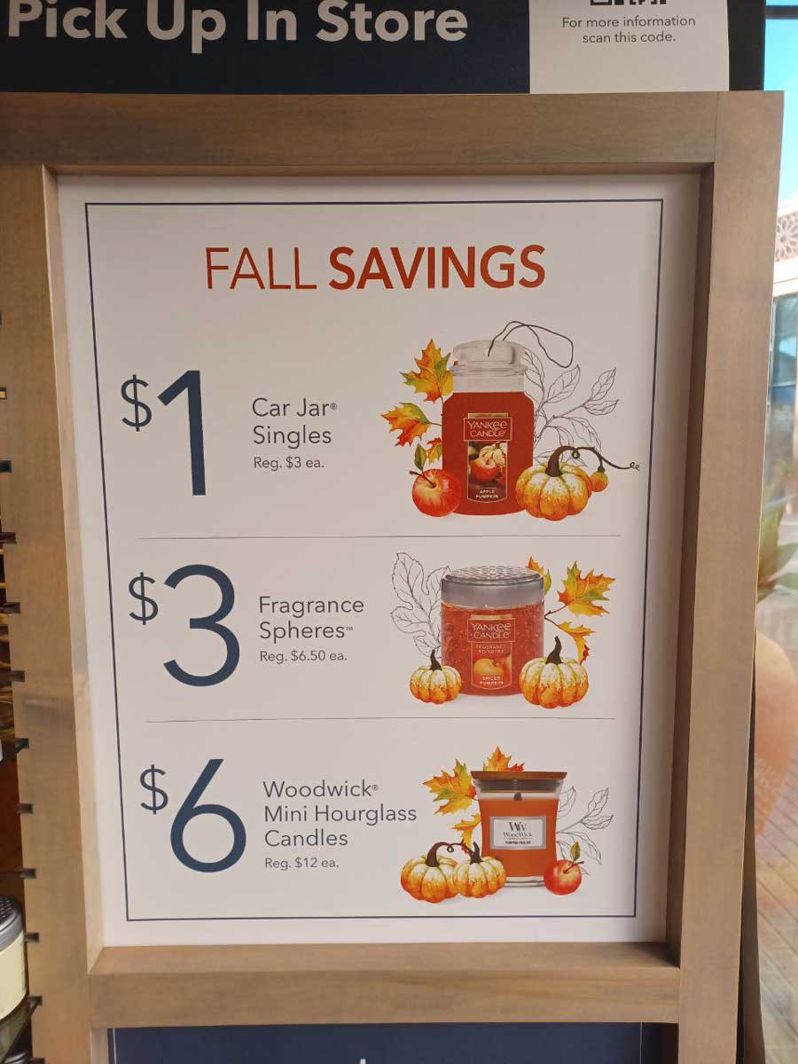 Yankee Candle Fall Savings