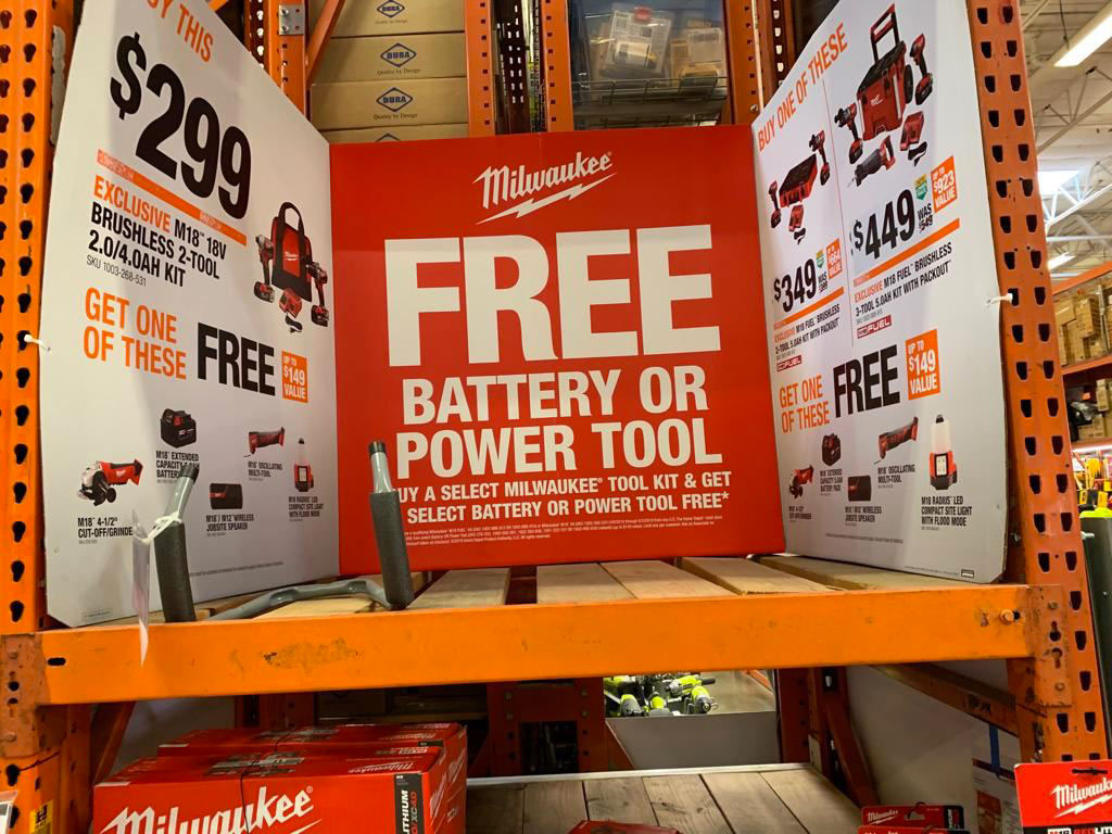 Home Depot Free Battery or Power Tool