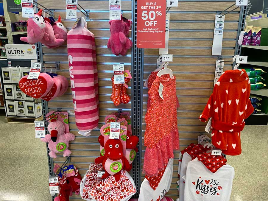 Pet clothing with heart design