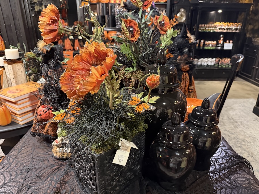 Artificial Halloween floral arrangements