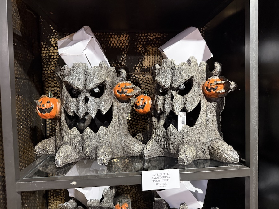 Lighted smoldering spooky tree