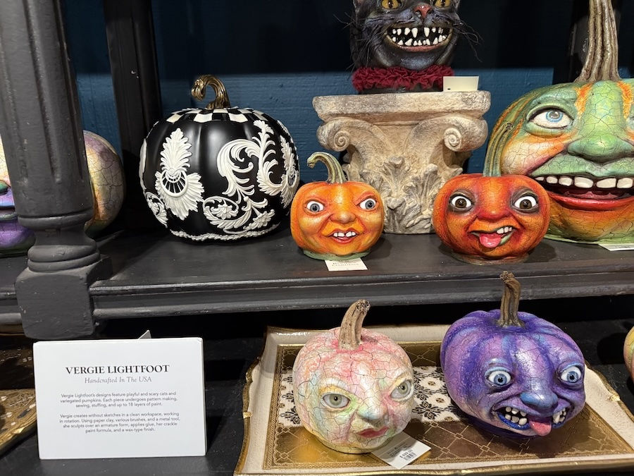 Colorful pumpkins featured in the Halloween display at Roger’s Gardens by Vergie Lightfoot