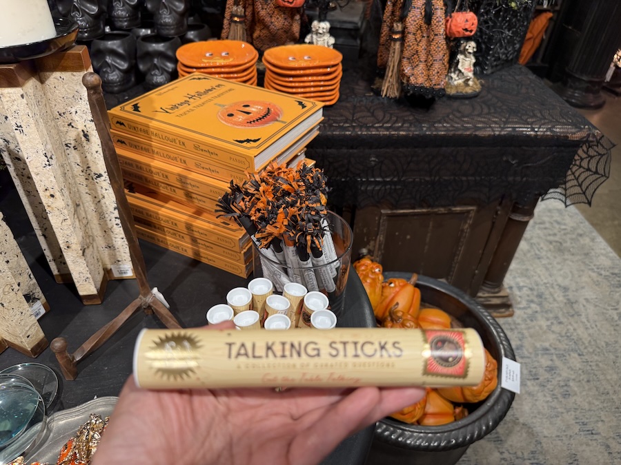 Halloween talking sticks at Roger’s Gardens