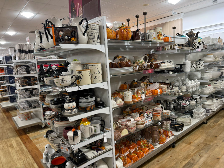 Fall and Halloween mugs, plates, pumpkins and kitchen décor at TJ Maxx